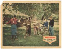 2k564 HOME IN INDIANA LC '44 Lon McCallister seated on racing trap while Willie Best holds horse!