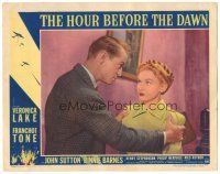 2k573 HOUR BEFORE THE DAWN LC #5 '44 cool image of Nazi spy Veronica Lake, Franchot Tone!