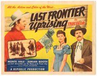 2k153 LAST FRONTIER UPRISING TC '47 cowboy Monte Hale & pretty Adrian Booth, action of the West!