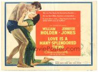 2k162 LOVE IS A MANY-SPLENDORED THING TC '55 art of bare-chested William Holden & Jennifer Jones!
