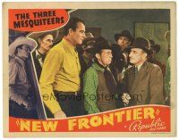 2k037 NEW FRONTIER LC '39 Mesquiteers John Wayne & Raymond Hatton stare at guy in business suit!