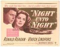 2k179 NIGHT UNTO NIGHT TC '49 Ronald Reagan & Viveca Lindfors couldn't hide their secret!