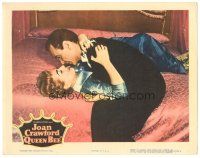 2k780 QUEEN BEE LC '55 close up of Joan Crawford embracing Barry Sullivan in bed!