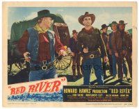 2k001 RED RIVER LC #8 '48 c/u of John Wayne & Montgomery Clift with guns drawn, Howard Hawks