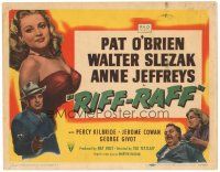 2k199 RIFF-RAFF TC '47 art of Pat O'Brien with gun & bad girl Anne Jeffreys, film noir!
