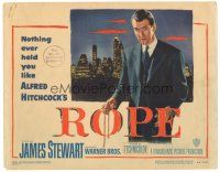 2k205 ROPE TC '48 great image of James Stewart holding the rope, Alfred Hitchcock classic!