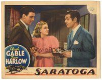 2k819 SARATOGA LC '37 Walter Pidgeon watches Clark Gable tell Jean Harlow he just won $6,000!