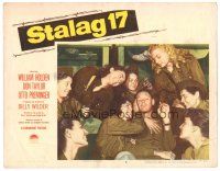 2k857 STALAG 17 LC #5 '53 William Holden & pretty women, Billy Wilder WWII POW classic!