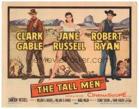 2k225 TALL MEN TC '55 art of Clark Gable, sexy Jane Russell showing leg & Robert Ryan!