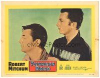 2k901 THUNDER ROAD LC #2 '58 best profile portrait of Robert Mitchum & his real life son Jim!
