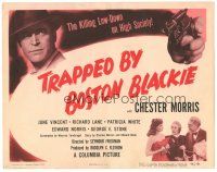 2k233 TRAPPED BY BOSTON BLACKIE TC '48 detective Chester Morris killing low-down on high society!