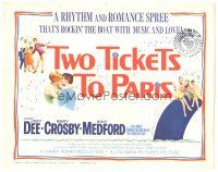 2k237 TWO TICKETS TO PARIS TC '62 Joey Dee, Gary Crosby, Kay Medford in France!