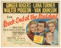 2k244 WEEK-END AT THE WALDORF TC '45 Ginger Rogers, Lana Turner, Walter Pidgeon, Van Johnson