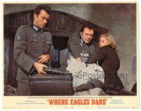 2k967 WHERE EAGLES DARE LC #8 '68 Clint Eastwood, Richard Burton & Mary Ure make final preparations
