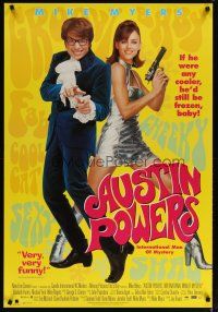 2m063 AUSTIN POWERS: INT'L MAN OF MYSTERY video 1sh '97 Mike Myers, sexy Elizabeth Hurley!