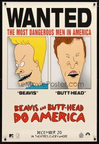 2m093 BEAVIS & BUTT-HEAD DO AMERICA teaser 1sh '96 Mike Judge MTV cartoon!