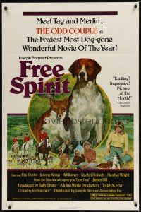 2m096 BELSTONE FOX 1sh '73 nature documentary, cool art of fox & hound dog, Free Spirit!