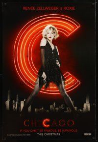 2m145 CHICAGO teaser DS 1sh '02 sexy dancer Renee Zellweger as Roxie!