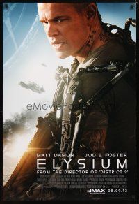 2m227 ELYSIUM advance DS 1sh '13 sci-fi action, cool image of Matt Damon!