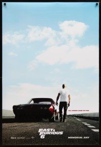 2m260 FAST & FURIOUS 6 teaser DS 1sh '13 image of Vin Diesel on racetrack w/Plymouth Superbird!