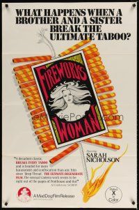 2m269 FIREWORKS WOMAN 1sh '75 Wes Craven, what happens when a brother & sister break taboo?