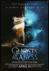 2m305 GHOSTS OF THE ABYSS advance 1sh '03 James Cameron 3-D, Titanic, before Avatar!