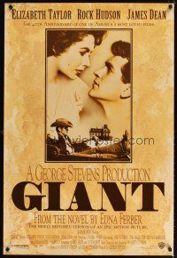 2m308 GIANT DS 1sh R96 James Dean, Elizabeth Taylor, Rock Hudson, directed by George Stevens!