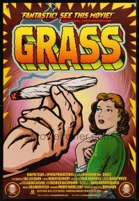 2m326 GRASS 1sh '99 history of marijuana in the U.S., great drug artwork!