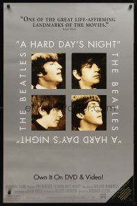 2m336 HARD DAY'S NIGHT video 1sh R00 image of The Beatles in their first film, rock & roll classic!