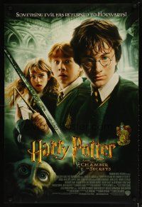 2m338 HARRY POTTER & THE CHAMBER OF SECRETS int'l DS 1sh '02 Daniel Radcliffe, Emma Watson, Grint!