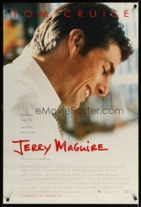 2m402 JERRY MAGUIRE advance DS 1sh '96 close up of Tom Cruise, directed by Cameron Crowe!