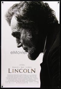 2m441 LINCOLN advance DS 1sh '12 cool image of Daniel Day-Lewis in title role!