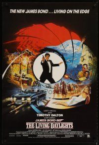 2m445 LIVING DAYLIGHTS English 1sh '87 artwork of Timothy Dalton as Bond & Maryam d'Abo w/rifle!