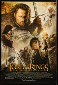 2m454 LORD OF THE RINGS: THE RETURN OF THE KING advance DS 1sh '03 Jackson, cool cast montage!