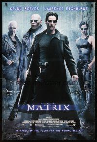 2m483 MATRIX advance DS 1sh '99 Keanu Reeves, Carrie-Anne Moss, Laurence Fishburne, Wachowski Bros!