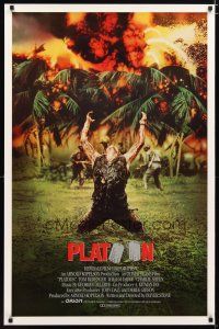 2m585 PLATOON int'l 1sh '86 Oliver Stone, Vietnam, classic scene of Willem Dafoe!