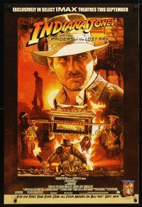 2m612 RAIDERS OF THE LOST ARK IMAX DS 1sh R12 art of adventurer Harrison Ford by Raats!