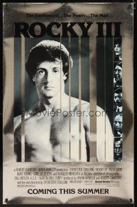 2m636 ROCKY III heavy stock foil advance 1sh '82 image of boxer & director Sylvester Stallone!