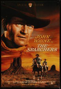 2m655 SEARCHERS video 1sh R98 image of John Wayne over Monument Valley, John Ford!