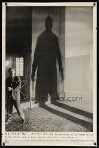 2m659 SHADOWS & FOG 1sh '92 cool photographic image of Woody Allen by Brian Hamill!