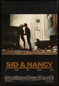 2m664 SID & NANCY foil title 1sh '86 Gary Oldman & Chloe Webb, punk rock, directed by Alex Cox!