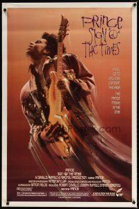 2m666 SIGN 'O' THE TIMES 1sh '87 rock and roll concert, great image of Prince w/guitar!