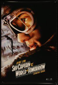 2m673 SKY CAPTAIN & THE WORLD OF TOMORROW int'l teaser DS 1sh '04 cool image of pilot Jude Law!