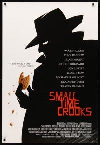 2m679 SMALL TIME CROOKS DS 1sh '00 Woody Allen, cool art of criminal in fedora w/cookie!