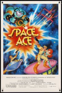 2m693 SPACE ACE special 27x41 '83 Don Bluth animated arcade video game, on laserdisc!
