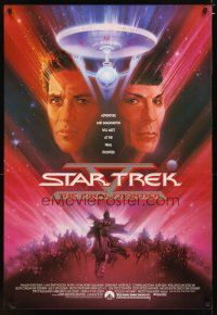 2m715 STAR TREK V 1sh '89 The Final Frontier, art of William Shatner & Leonard Nimoy by Bob Peak!