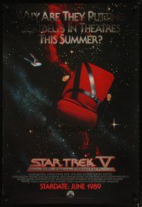2m716 STAR TREK V foil advance 1sh '89 The Final Frontier, image of theater chair w/seatbelt!