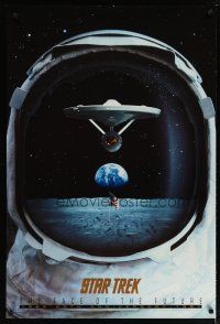 2m721 STAR TREK: THE FACE OF THE FUTURE commercial poster '92 the Enterprise in astronaut helmet
