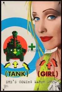 2m737 TANK GIRL blacklight teaser 1sh '95 Naomi Watts, wacky Lori Petty with cool futuristic tank!
