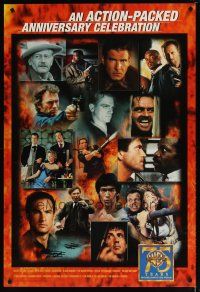 2m804 WARNER BROS: 75 YEARS ENTERTAINING THE WORLD 27x40 video poster '98 action-packed, many images